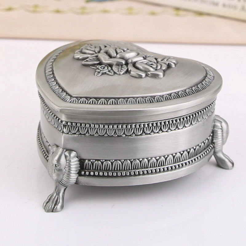 Creative European Retro Jewelry Storage Heart-shaped Rose Jewelry Box