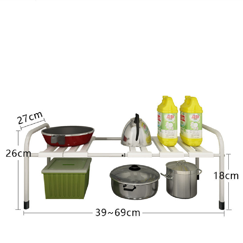 Kitchen Sink Retractable Layered Storage Rack