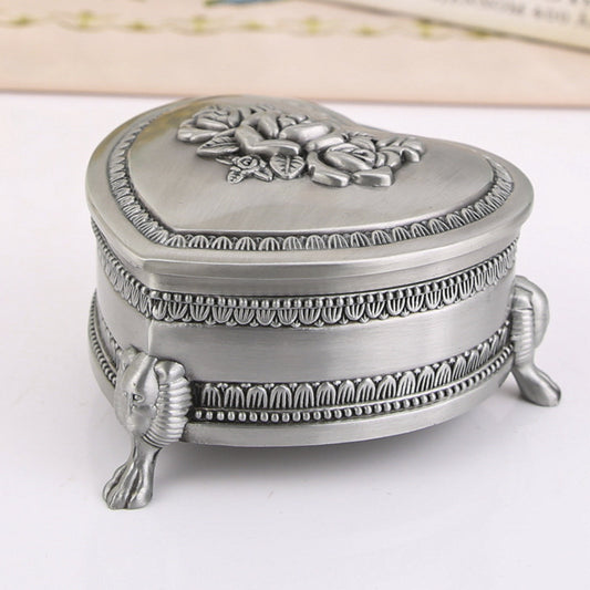 Creative European Retro Jewelry Storage Heart-shaped Rose Jewelry Box