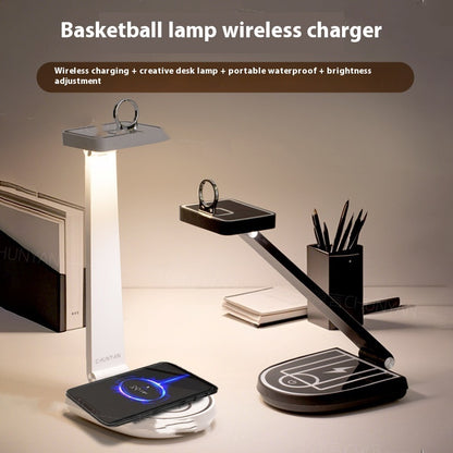 Creative Basketball Stand Table Lamp Mobile Phone Wireless Charging Lamp