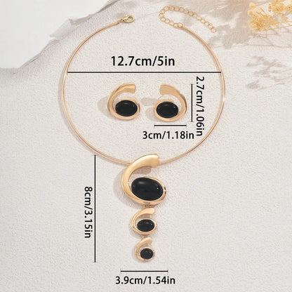 طقم قلادة وأقراط من الأحجار الكريمة - هدية لحفل الزفاف