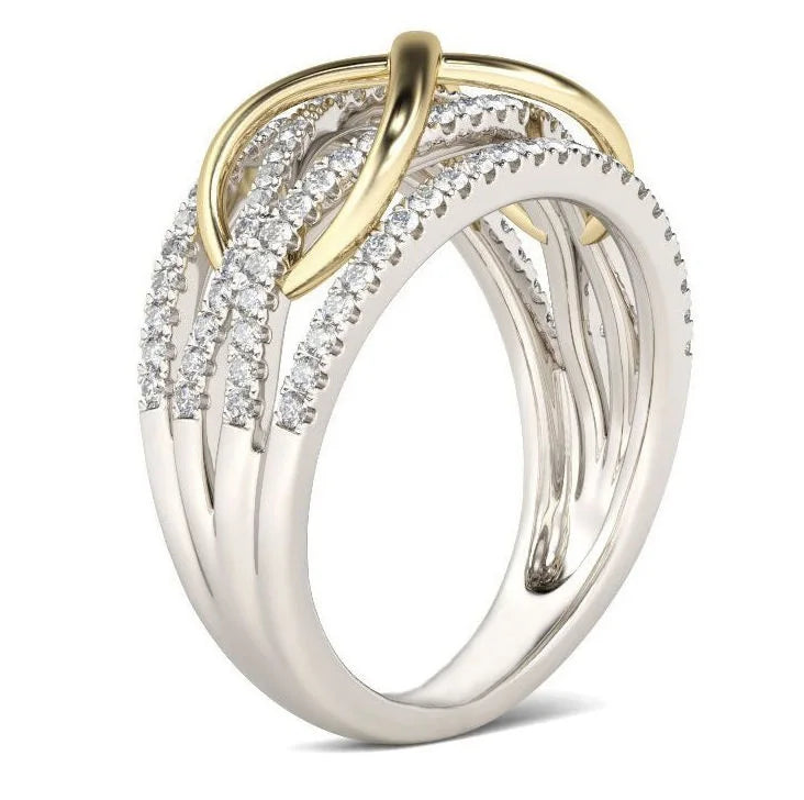 خاتم إنفينيتي لوف من الفضة عيار 925 – تصميم مرصع بالزركون المكعب وعقدة فيونكة.