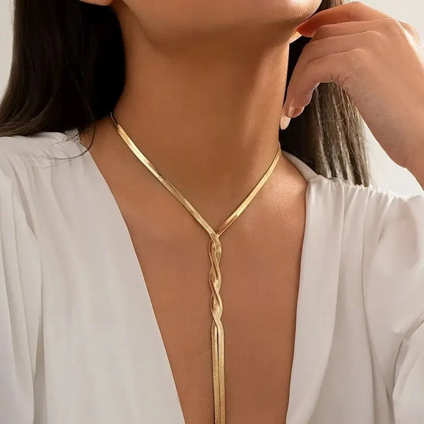 Gothic Flat Snake Chain Necklace.