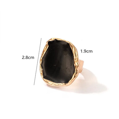 خاتم أسود عريض بتصميم بوهيمي قوطي - مجوهرات مميزة للجنسين