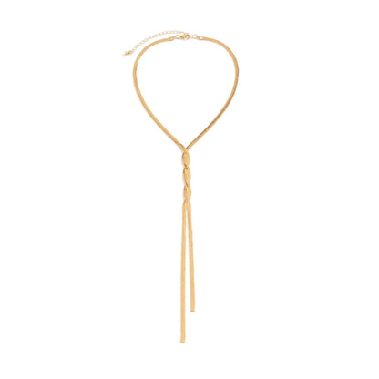 قلادة سلسلة ثعبان مسطحة قوطية – قلادة عتيقة قابلة للتعديل للنساء!