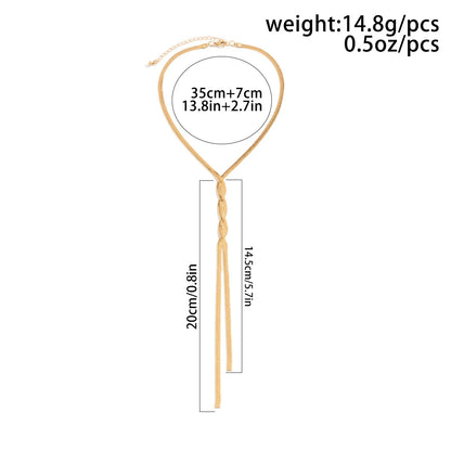 قلادة سلسلة ثعبان مسطحة قوطية – قلادة عتيقة قابلة للتعديل للنساء!