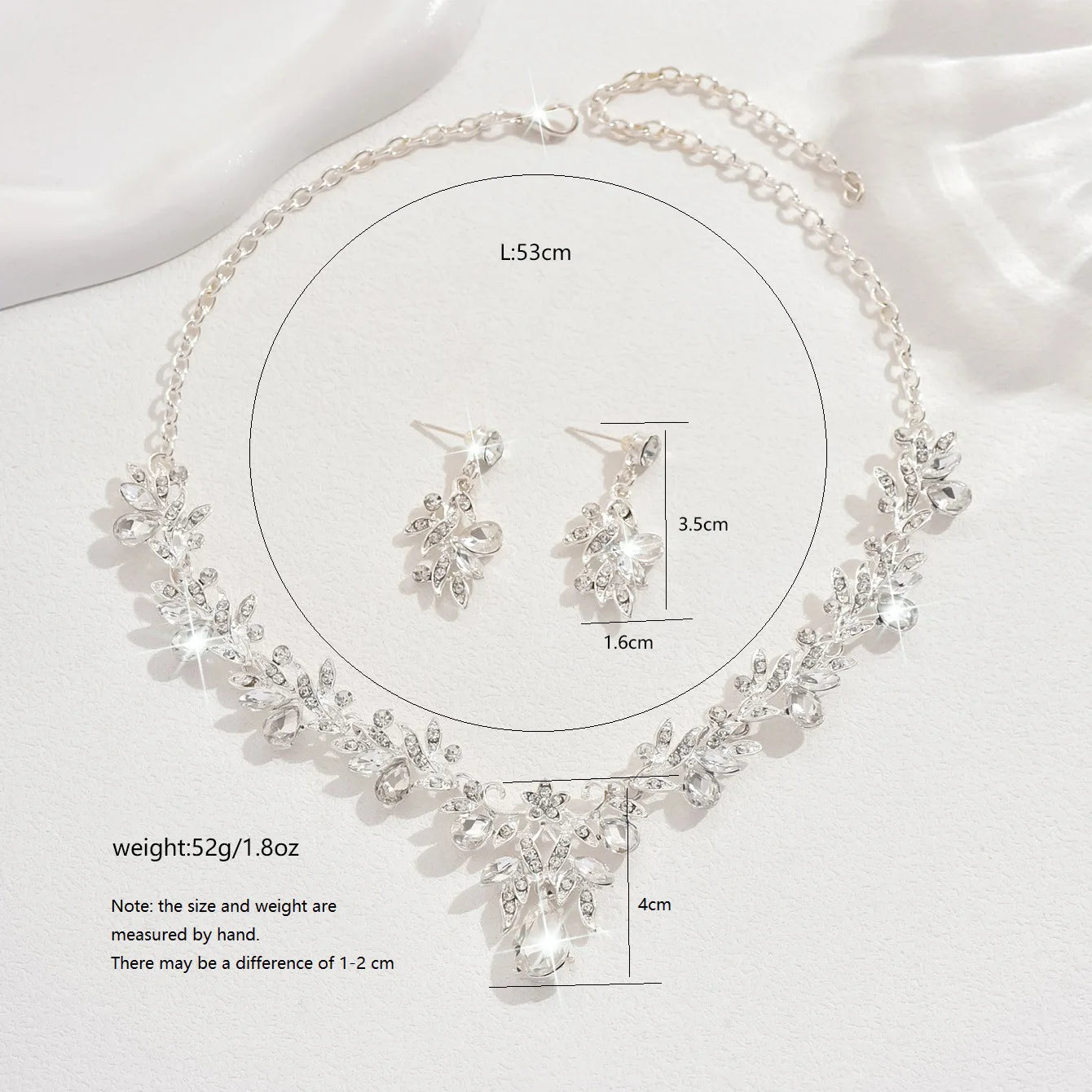 طقم مكون من 3 قطع من قلادة وأقراط على شكل قطرة ماء - مجوهرات أنيقة للزفاف والحفلات!!