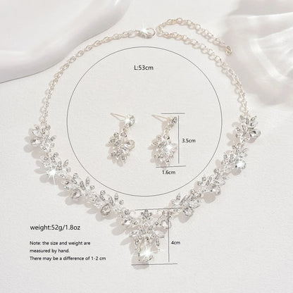 طقم مكون من 3 قطع من قلادة وأقراط على شكل قطرة ماء - مجوهرات أنيقة للزفاف والحفلات!!