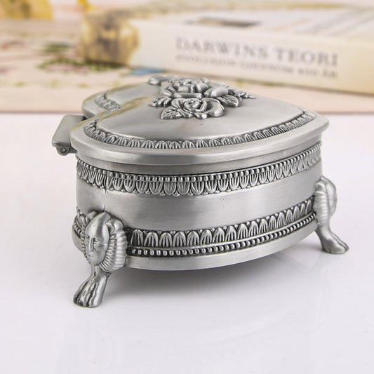 Creative European Retro Jewelry Storage Heart-shaped Rose Jewelry Box