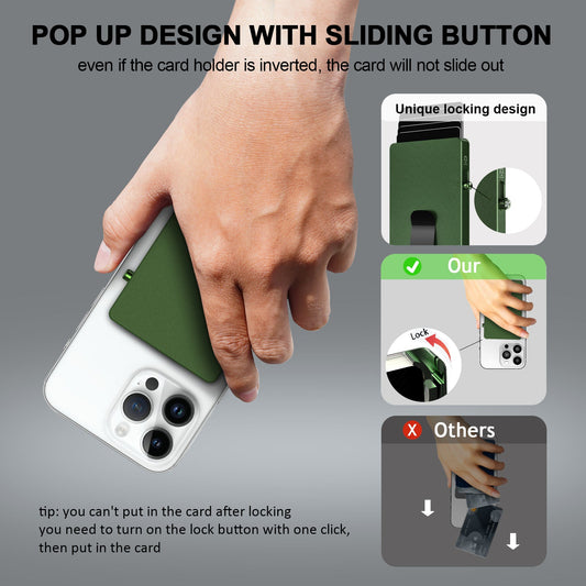 محفظة منبثقة بسيطة مع مشبك نقود، حامل بطاقات رفيع من الألومنيوم بالكامل بتقنية RFID