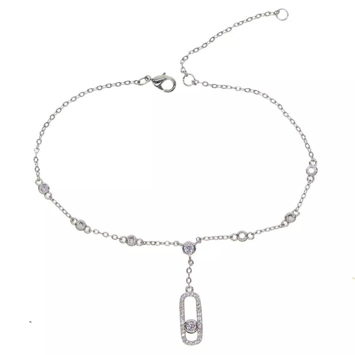 Simple Micro Inlaid Zircon All-match Anklet Trendy Jewelry